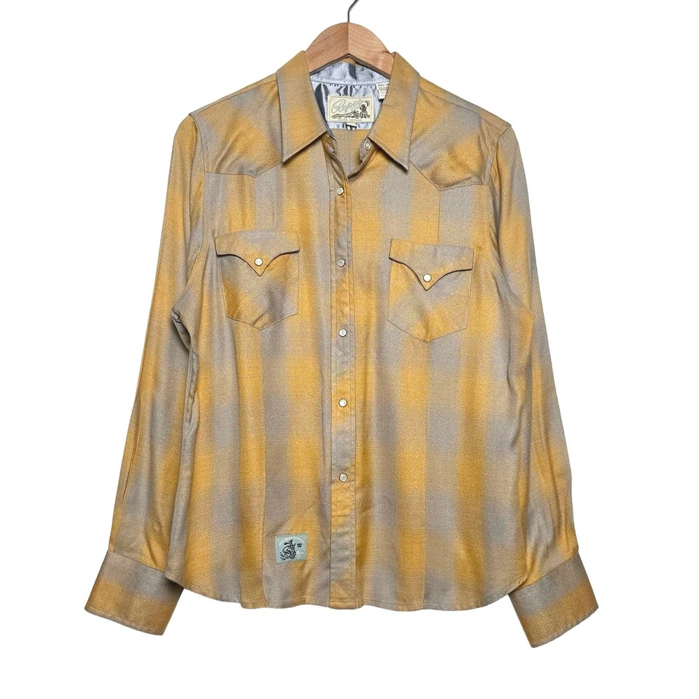 Roper | Women | Western Yellow Plaid Pearl Snap Button Up Shirt | Size Large